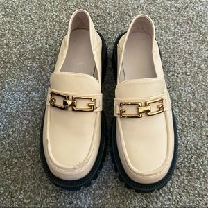 Cream Platform Loafers